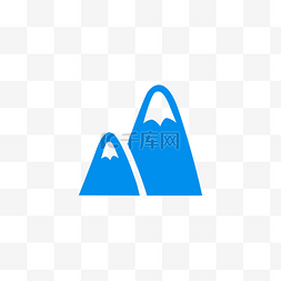 山坡山峰图片_蓝色的山峰图标免抠图