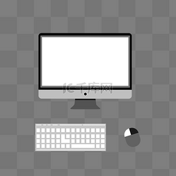 电脑鼠标图片_卡通办公电脑和键盘