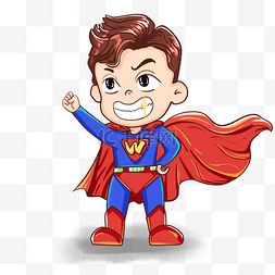欢送英雄图片_手绘卡通超人英雄