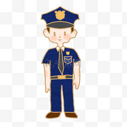 警察公安男孩卡通