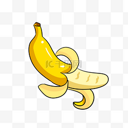 黄色的香蕉图片_剥开的香蕉装饰插画