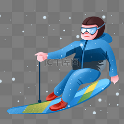 扁平滑雪少年