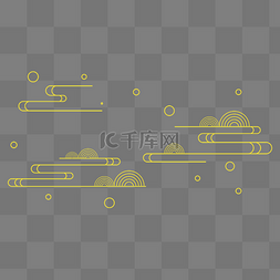 古典烫金图片_中国风浅金色祥云素材