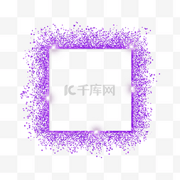 紫色方形glitter闪耀光效边框