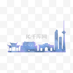 重阳节宣传海报图片_南京城市地标剪影