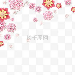 三八妇女节女神节女王节花朵剪纸