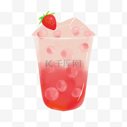 水果甜品png图片_草莓芝士奶茶