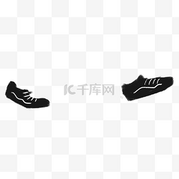 运动鞋黑色图片_手绘卡通黑色的鞋免扣元素