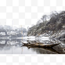 河流logo图片_冬季冰雪河流小船