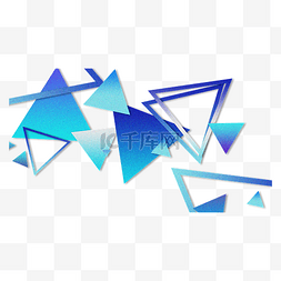 磨砂几何图片_荧光撞色朋克电子磨砂几何三角形