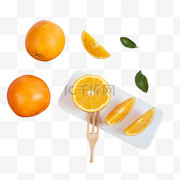 水果橙子叶子