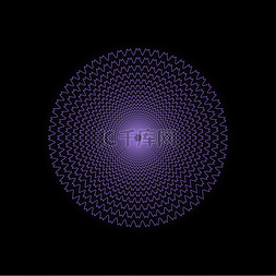 圆形旋转多边紫色波纹
