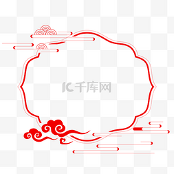 红色几何图形图片_红色中国风装饰边框