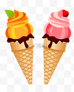 矢量水果冰淇淋的零食