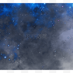 星系星空图片_蓝色创意手绘写实风星空元素