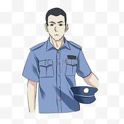 身着蓝色警服的公安干警
