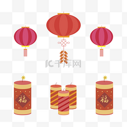 鼠年图标图片_中国风漫画可爱年节装饰中国红