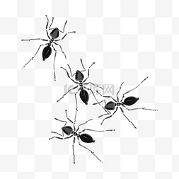 蚂蚁安家图片_水墨水彩中国风蚂蚁