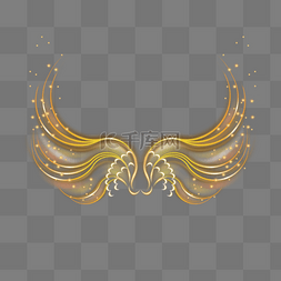 金色翅膀抽象渐变线性光效分散的