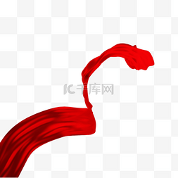 飘扬的红色飘带图片_红色质感飘扬的彩带