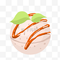 冰淇淋球球食物插画