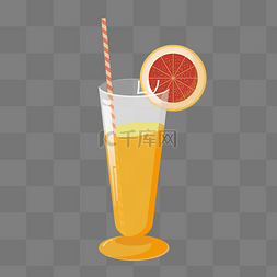橙汁海报手绘图片_一杯美味果汁橙汁