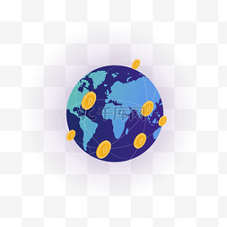 金融地球图片_环球金融插画