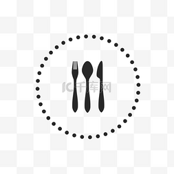 网页图片_黑色刀叉餐具图标免扣图