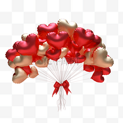 二十一图片_一堆红色浪漫的立体声爱情气球模