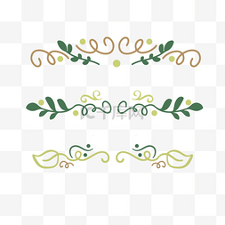 树叶花纹边框图片_抽象植物藤蔓装饰花纹边框元素svg