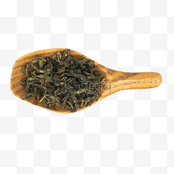 绿茶茶叶图片_木勺上绿茶茶叶