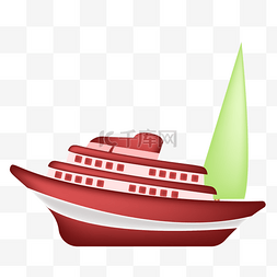 船海上图片_一艘红色船只