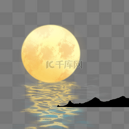 月亮水面图片_海上升明月