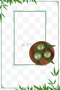 青苹果海报图片_清明节植物海报边框