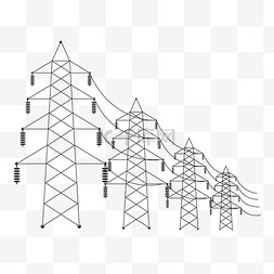 高压电线架图片_黑色电网电塔