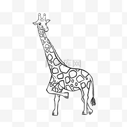 giraffe clipart black and white 可爱长颈
