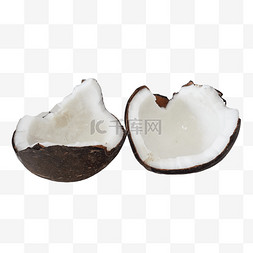 两半棕色椰子