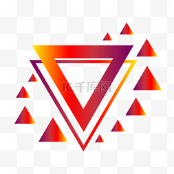 三角形彩色渐变文字框