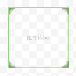 线型图片_绿色扇形边角边框