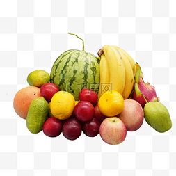 一堆新鲜水果