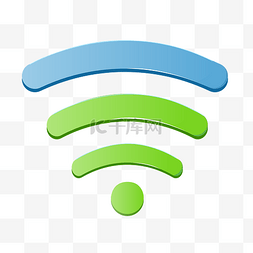 矢量蓝色阴影wifi信号格