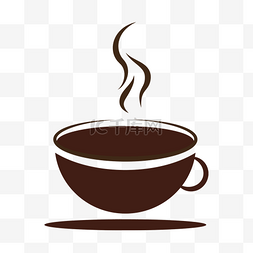 咖啡图片_热咖啡杯上的圆形板从侧面图标