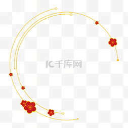 古典烫金图片_中式烫金圆弧梅花边框