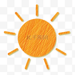 黄暖图片_暖黄色彩铅效果卡通小太阳
