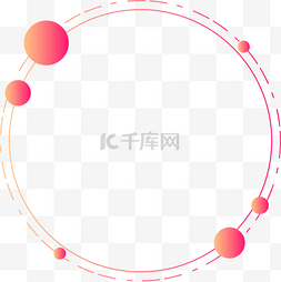 商务科技线条边框图片_渐变圆型线条科技线框