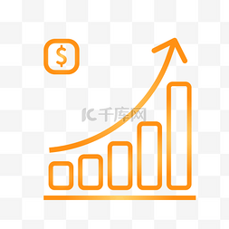 金融图标矢量素材图片_矢量商务收益上升图标