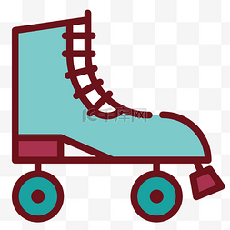 彩色婴儿小玩具图标滑冰鞋矢量UI