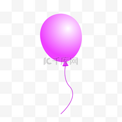 紫红色卡通图片_紫红色卡通单只简单气球剪贴画