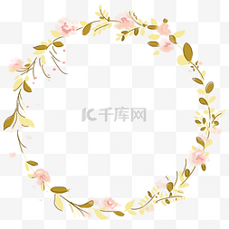七夕秋天植物花朵装饰手绘边框