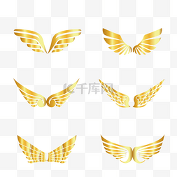 金色铁艺翅膀图片_渐变金色翅膀图案组图